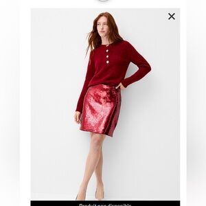 Brand new with tags- Simons Dazzling Red Sequin Mini Skirt